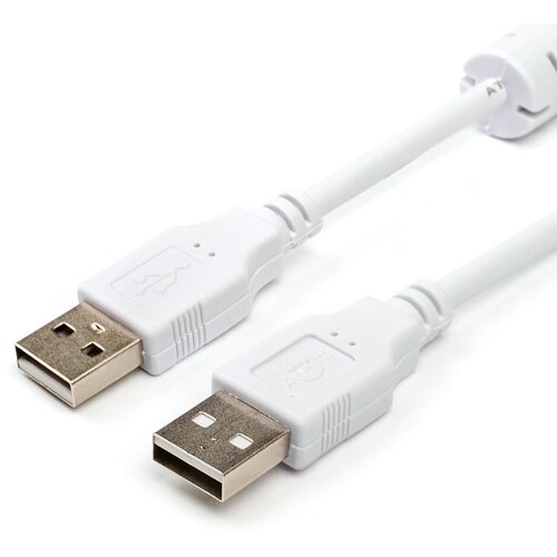 Кабель USB 1.8 m, ATCOM (Am <=> Am), Белый кабель usb 1 8 m atcom am