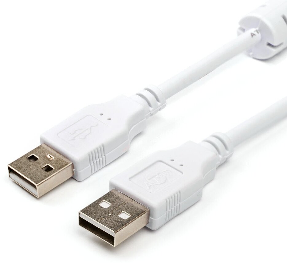 Кабель USB 1.8 m ATCOM (Am <=> Am) Белый