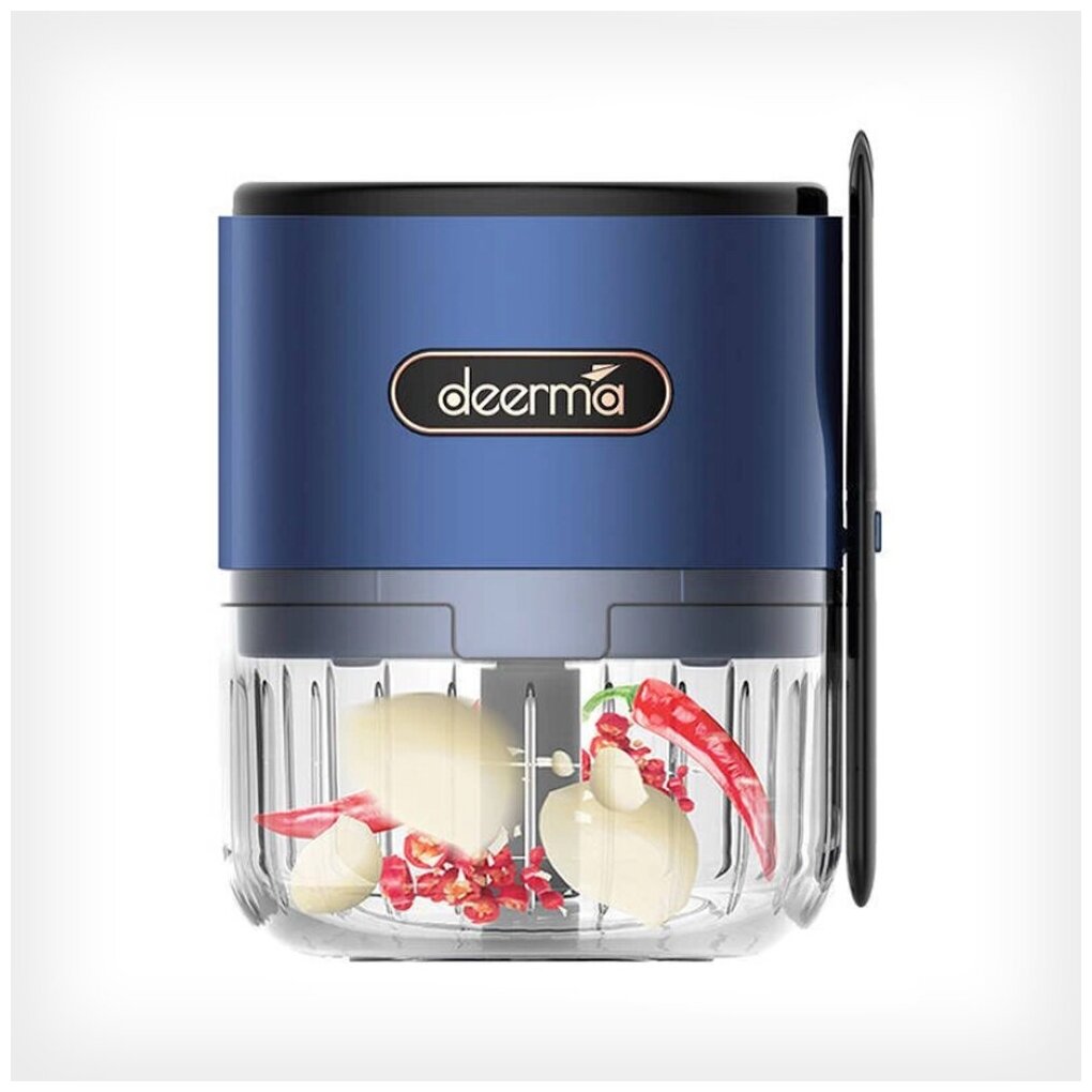 Портативный измельчитель deerma Mini Garlic Grinder DEM-JS100 Blue - фото №5