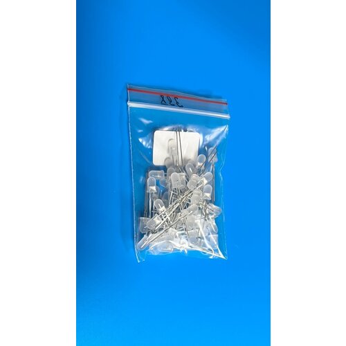 Светодиоды 5мм Белые тёплые 3000K белая матовая линза 60 12-15v 50шт 750₽