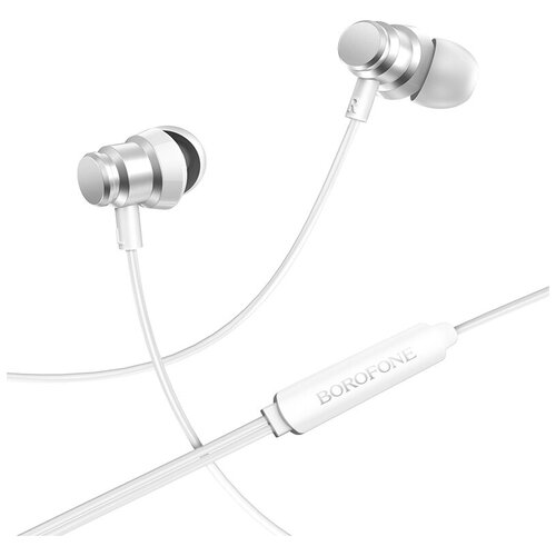 Наушники внутриканальные Borofone BM62 Prosperity пластик алюминий кабель 12м цвет серебряный 48900₽