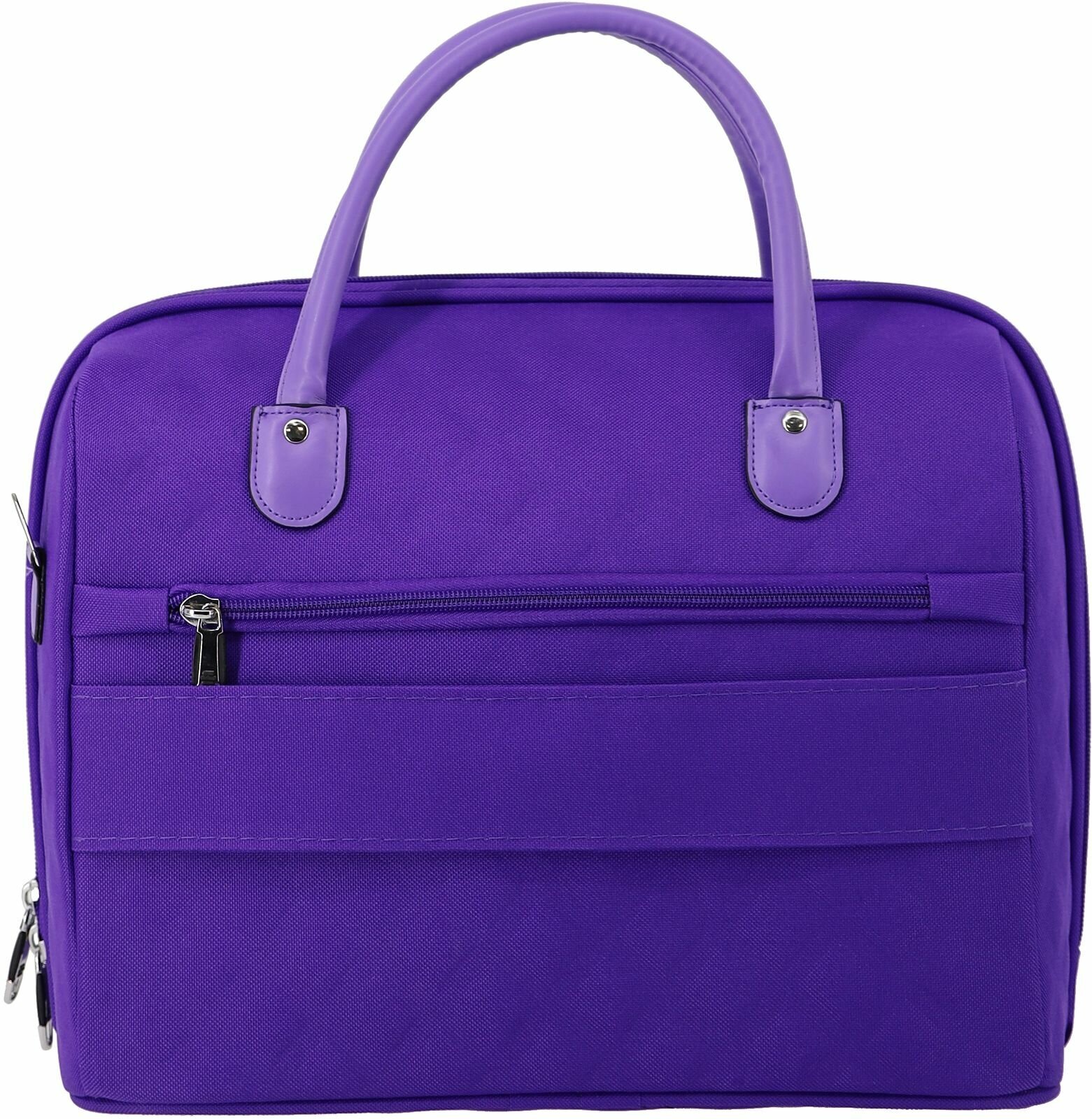 Женская дорожная сумка с ремнем на ручку чемодана Рион+ (RION+) / ручная кладь / саквояж для города, R236, Тканевая, 20 литров, сиреневый - фотография № 9