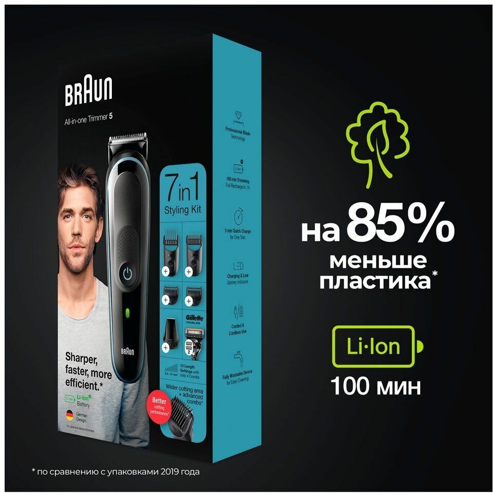 Триммер для волос MULTI MGK5345 BLK/BL BOX BRAUN - фото №11