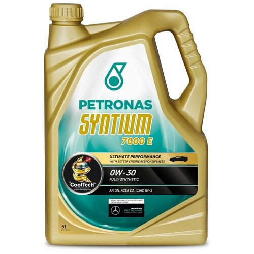 Моторное масло PETRONAS SYNTIUM 7000 E 0W30 5 литров 70180M12EU Синтетическое API SN ACEA C2 ILSAC GF5 PSA B71 2312 Ford WSSM2C950A Jaguar JLR.03.5007