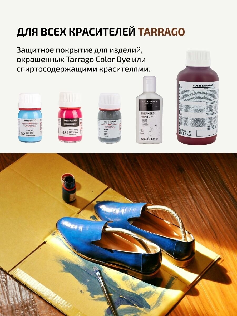 Защитное матовое покрытие Tarrago Finishing Mate Water Based Lacquer для изделий из гладкой кожи, объем 100 мл — фото 1