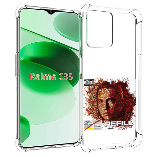 чехол mypads the eminem show для realme c35 narzo 50a prime задняя панель накладка бампер Чехол MyPads Eminem RELAPSE, REFILL для Realme C35 / Narzo 50A Prime задняя-панель-накладка-бампер