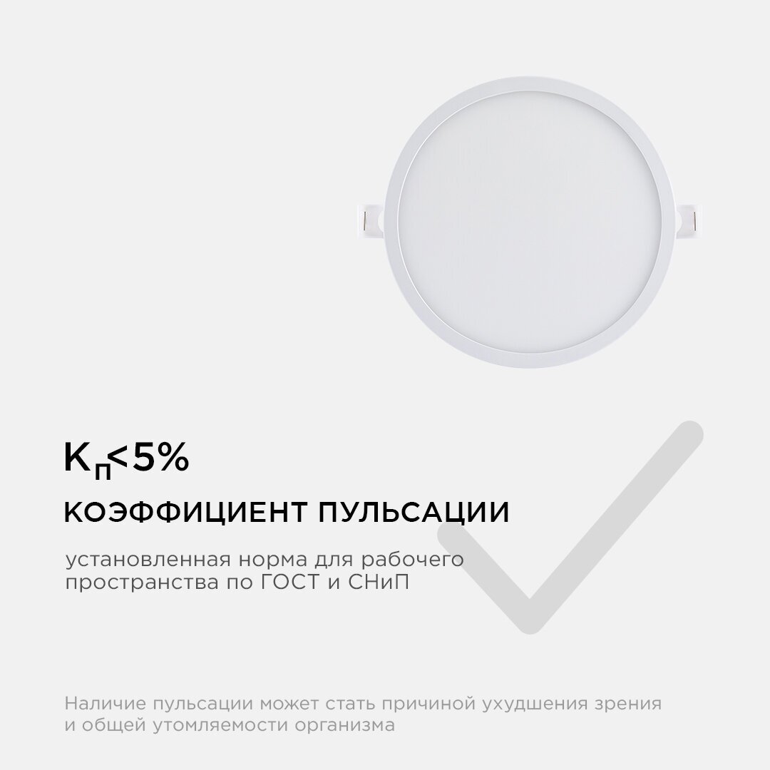 Встраиваемая круглая светодиодная панель Apeyron - фото №12