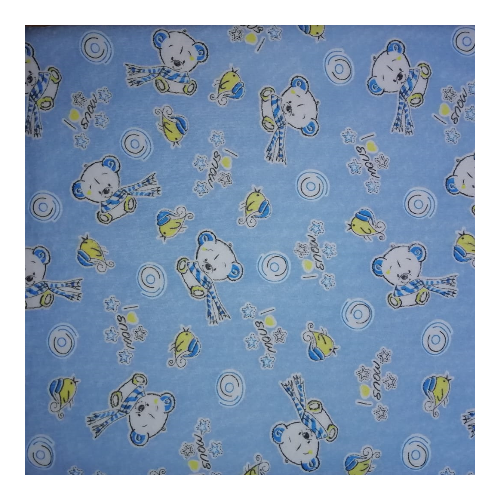 Пеленка трикотажная футер с начесом 100х120 см, цвет: голубой принт зверюшки, пеленки для новорожденных пеленка с начесом