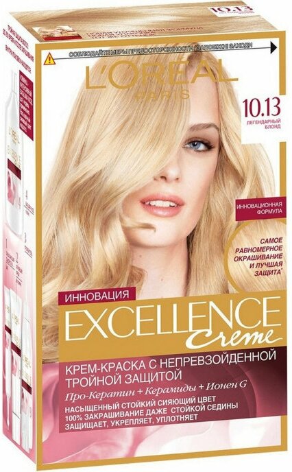 Лореаль Париж / L'Oreal Paris - Крем-краска для волос Excellence Cream 10.13 легендарный блонд