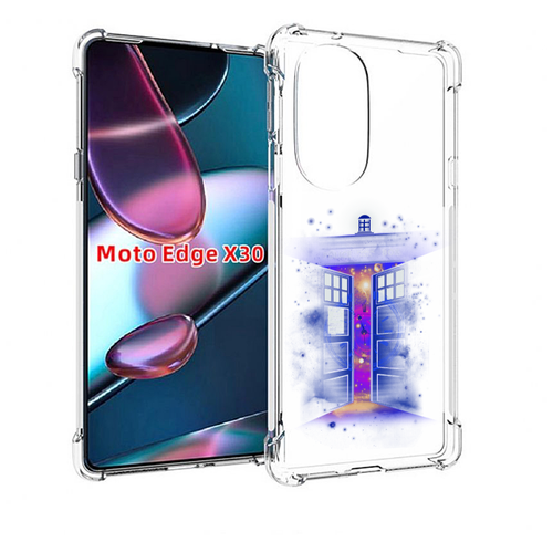 Чехол MyPads фиолетовый уголок абстракция для Motorola Moto Edge X30 задняя-панель-накладка-бампер
