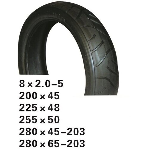 Покрышка для детских колясок и самокатов 8 х 2.0-5 09-500152 велосипедная слик черная HOTA NEW