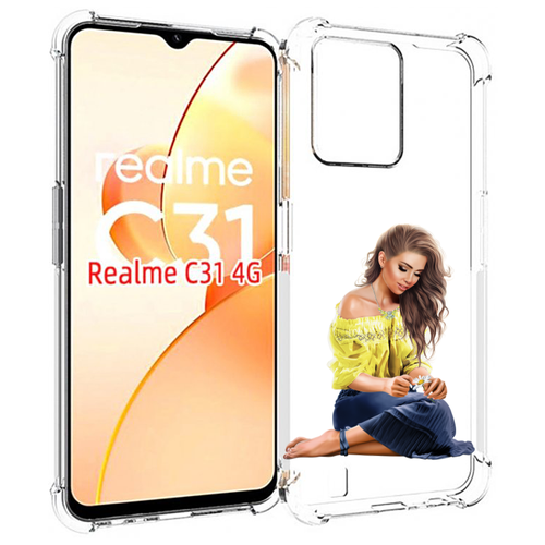 Чехол MyPads миленькая-девочка женский для OPPO Realme C31 задняя-панель-накладка-бампер чехол mypads миленькая девочка женский для realme x50 pro задняя панель накладка бампер