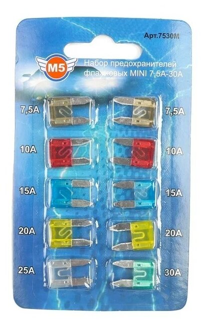 Предохранители флажковые MINI M5 75-30А 10шт 1 МаякАвто 7530м