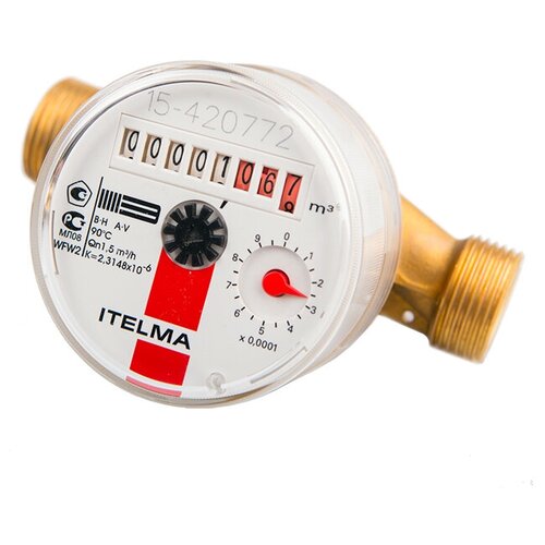 Счетчик для горячей воды ITELMA DN15 110 мм без сгонов