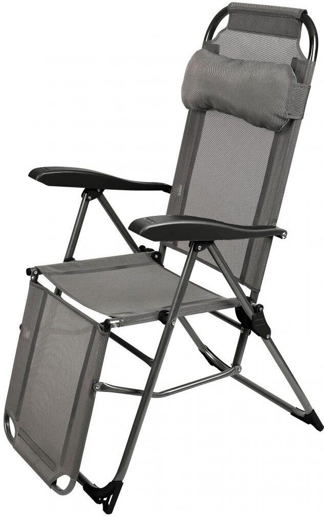 Кресло-шезлонг складное Nika, с подножкой, h сиденья 47 см, графитовое