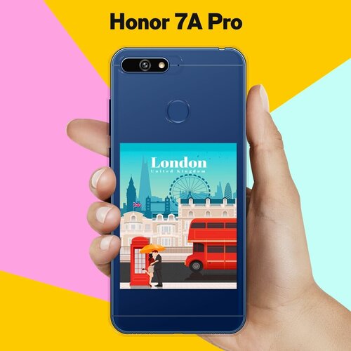 Силиконовый чехол London на Honor 7A Pro силиконовый чехол на honor 7a pro хонор 7а про бело черные сложные полосы