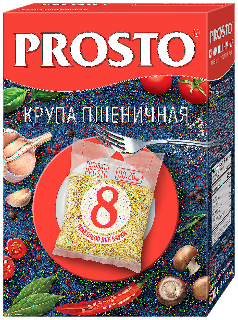 Пшеничная крупа Prosto Полтавская 500г, 8 пакетиков х 62,5г