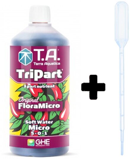 GHE Terra Aquatica Flora Series TriPart Micro SW 0.5л + пипетка-дозатор, удобрение для растений, набор микроэлементов