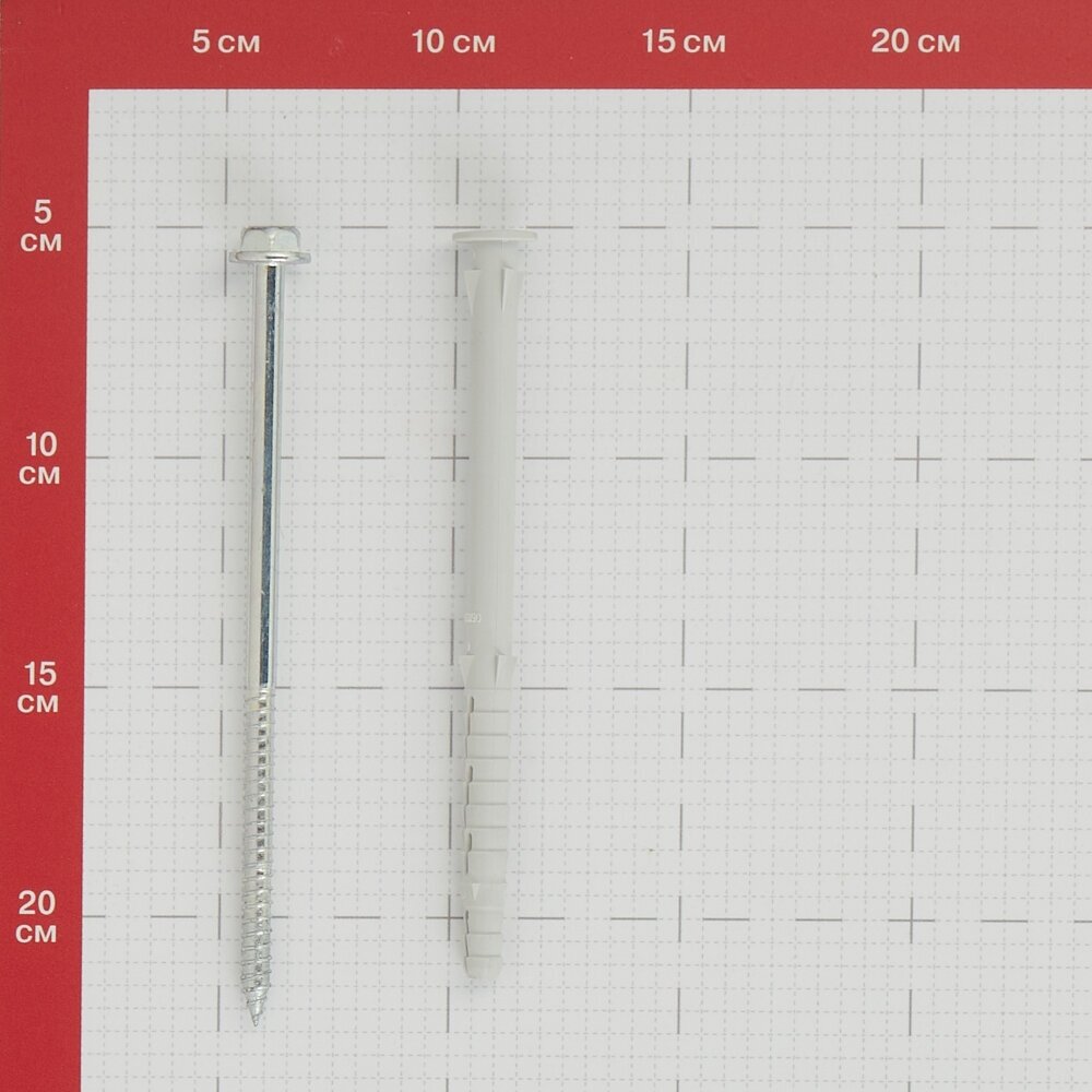 фасадный дюбель с шурупом шест.гол. с шлицем torx пресйба 10x160 (4 штуки)-пакет tecfi - фото №6