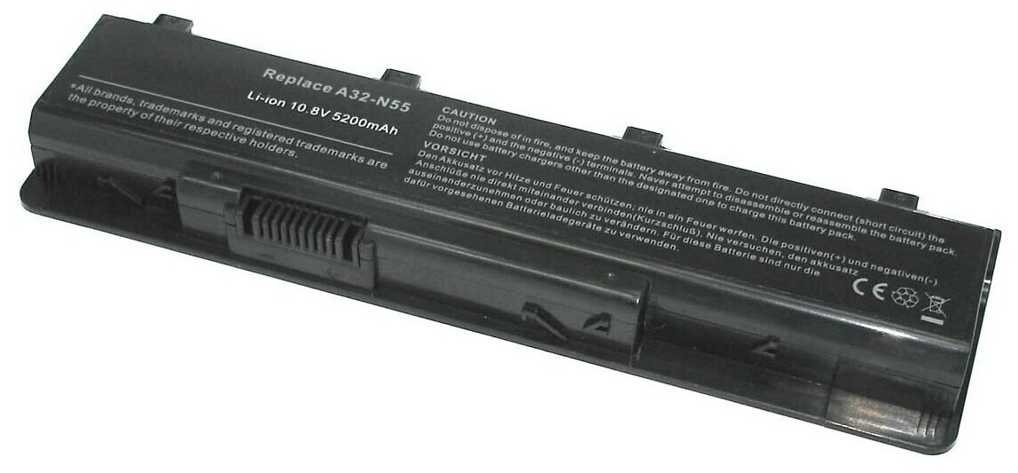 Аккумуляторная батарея для ноутбука Asus N45 10.8V-11.1V 5200mAh A32-N55 OEM черная