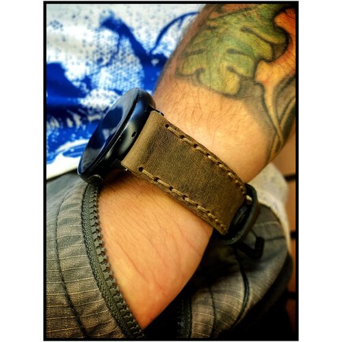 Ремешок из натуральной кожи для часов Samsung 22 мм /170-200мм / светло-коричневый