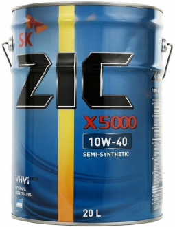 Масло моторное ZIC X5000 10w40 CI-4 полусинтетическое 20л. (замена 5000 10w40) 192658