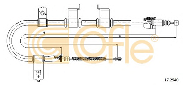 Трос Стояночного Тормоза Лев Задн Hyundai Getz All 3door (Барабанные Тормоза) ( Кроме Crdi) 03- Cofle арт. 17.2540