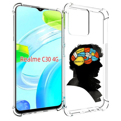 Чехол MyPads темный рисунок для Realme C30 4G / Narzo 50i Prime задняя-панель-накладка-бампер