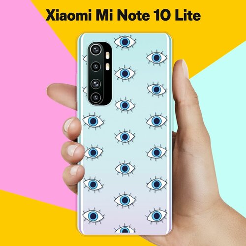 Силиконовый чехол на Xiaomi Mi Note 10 Lite Глазки / для Сяоми Ми Ноут 10 Лайт силиконовый чехол на xiaomi mi note 10 lite закат для сяоми ми ноут 10 лайт