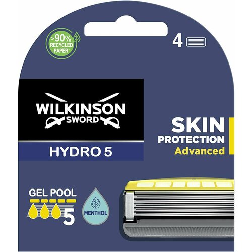 Wilkinson Sword Hydro 5 Skin Protection Advanced / Сменные кассеты для бритв SENSE, 4 шт. wilkinson sword schick hydro 5 skin protection regular бритвенный мужской станок с 9 сменными кассетами