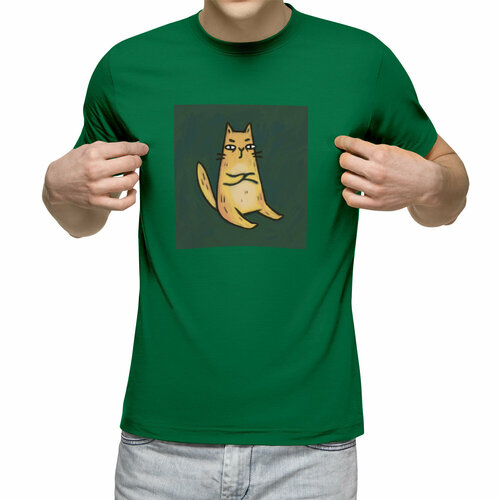 Футболка Us Basic, размер L, зеленый мужская футболка яркий кот m зеленый