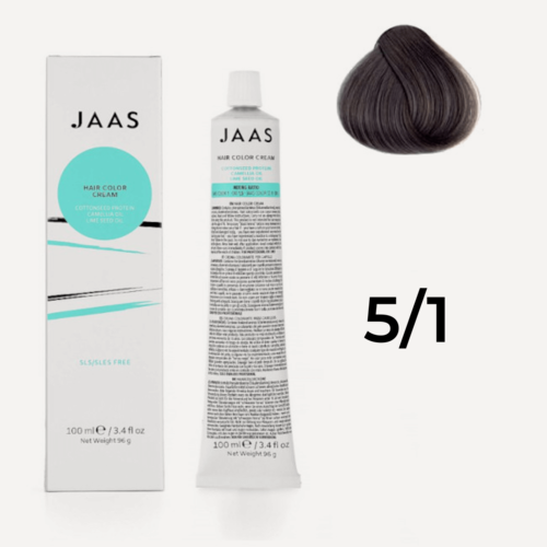 Изображение товара Крем - краска для волос профессиональная Jaas 5/1 Светлый каштановый Коричнево-пепельный 100 мл