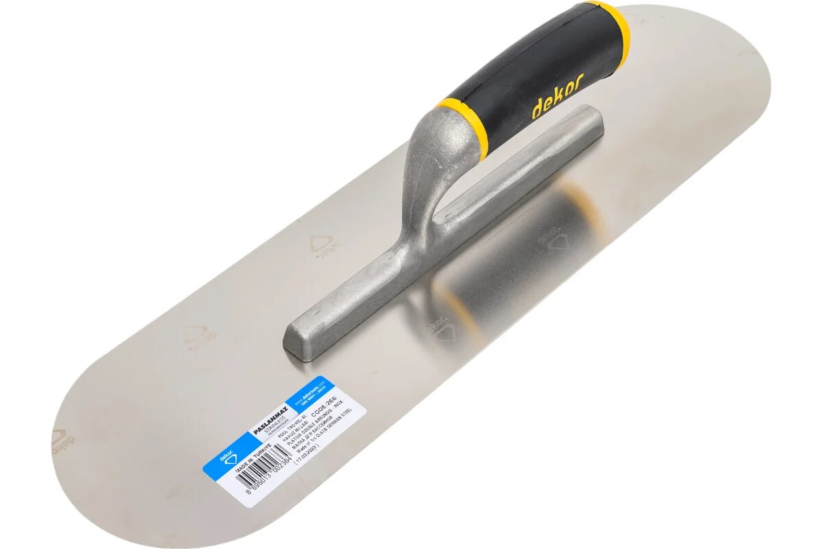 DEKOR HASSAN Гладилка для бассейнов, нержавеющая сталь, 120х450мм пластиковая ручка 266