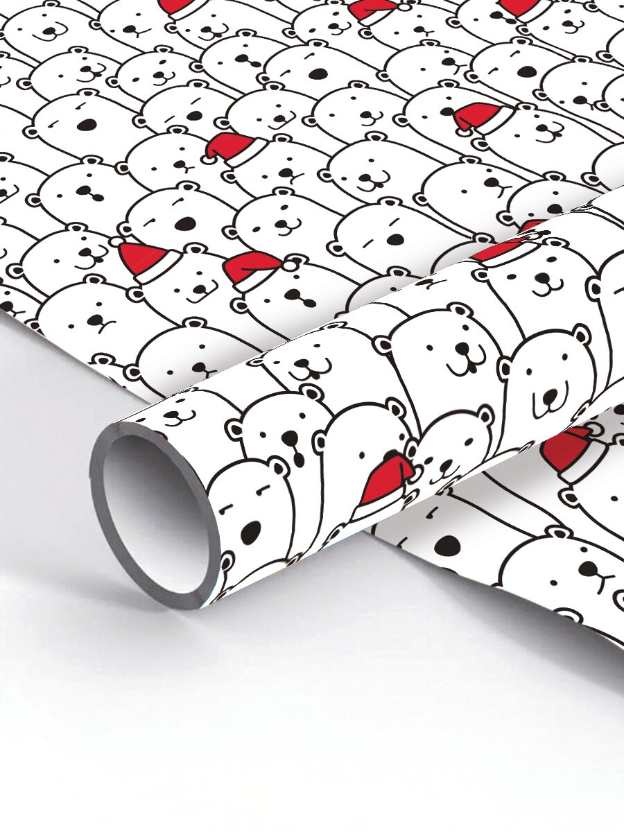 Упаковочная бумага для подарков AXLER глянцевая оберточная подарочная бумага для упаковки в рулоне 70*100см 90г/м2