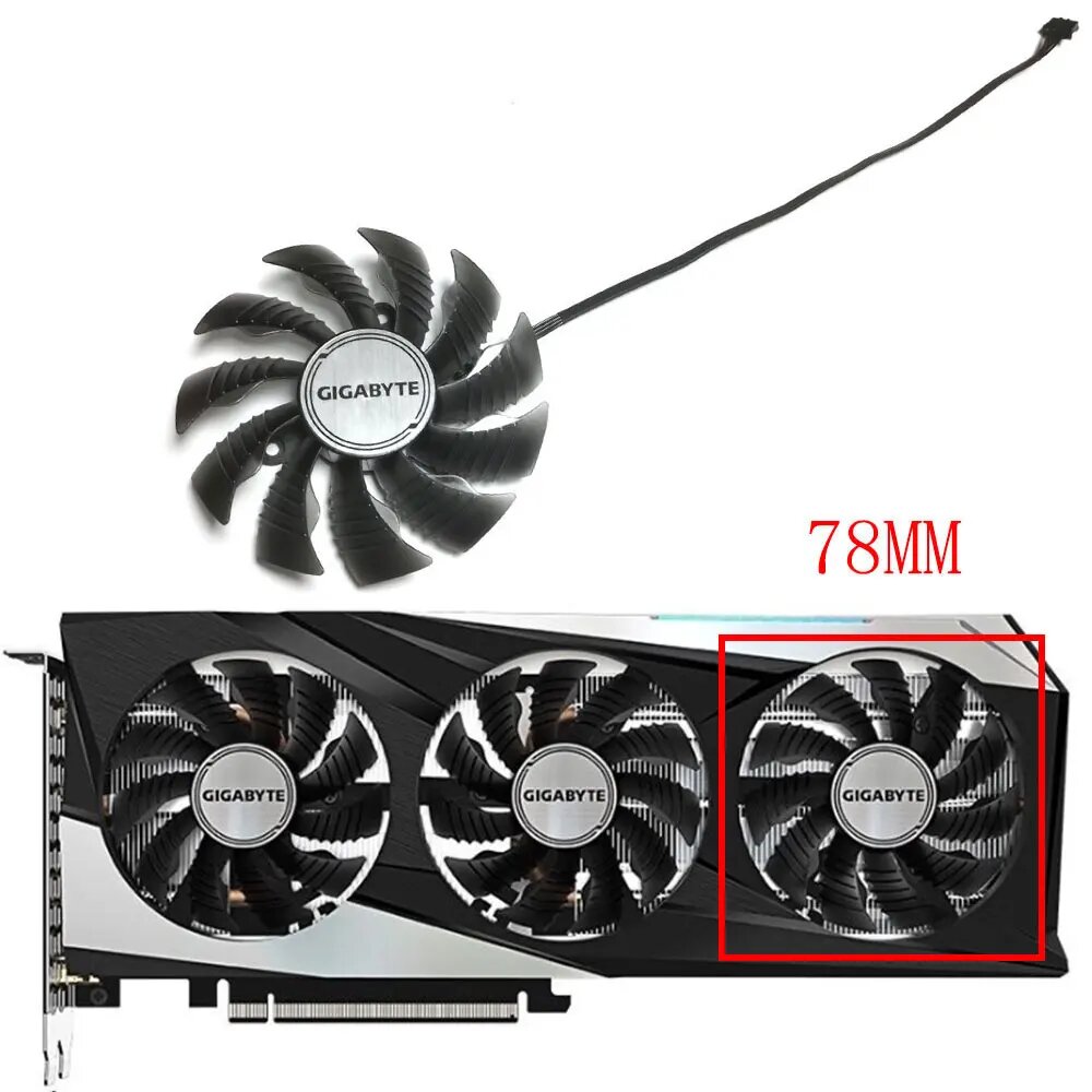 Вентилятор охлаждения видеокарты LS PLD08010S12HH 78 мм для Gigabyte RTX 3050 3060 3060TI, FAN-C