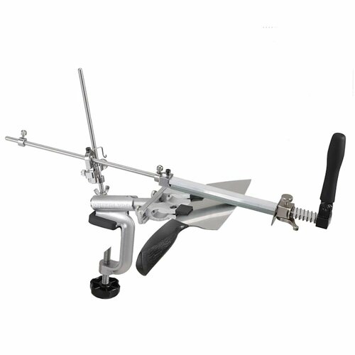 Точилка Ruixin Pro RX-009 профессиональный точильный станок для заточки ножей, ножниц и других режущих инструментов серебристый, серый, серебристый