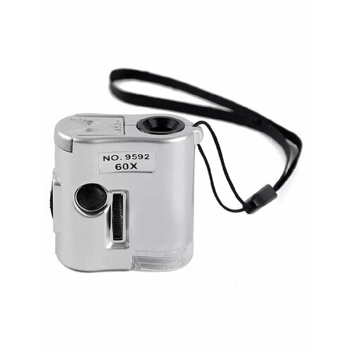 Микроскоп карманный 9592 60x с подсветкой детектором валют 644₽