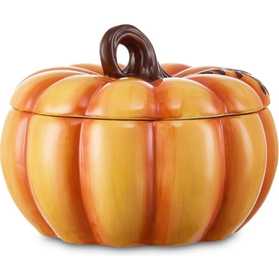 Блюдо с крышкой Decor DE Table Осенние дары Тыковка 20.26х20.26х14.87 см керамика
