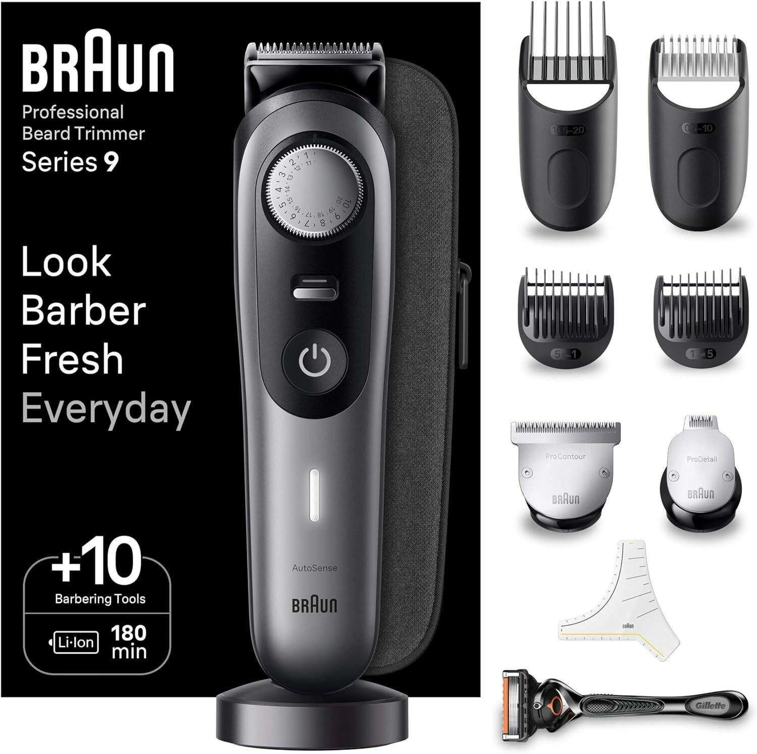Триммер для бороды, усов и волос Braun Series 9 BT9420