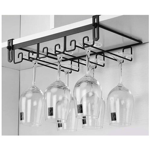 Держатель кухонный для бокалов подвесной, барный, для винных фужеров, 3 рядный бокалодержатель