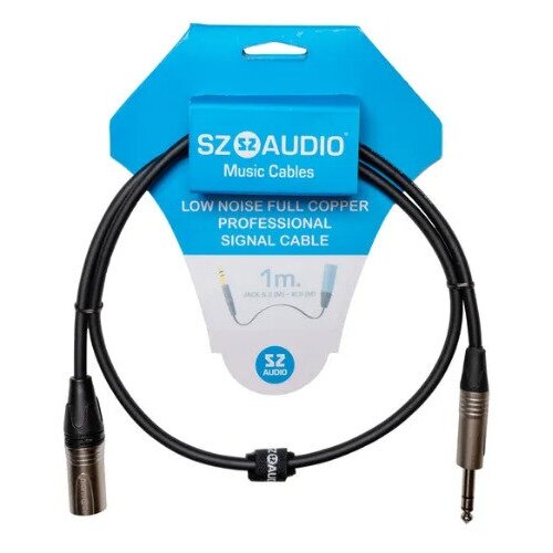 Аудио кабель SZ-Audio Jack 6,3(m) - XLR(m) 1m балансный (запись вокала, стрим, гитара)