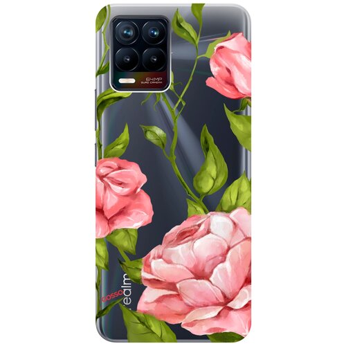 Силиконовый чехол на Realme 8, 8 Pro, Рилми 8, 8 Про с 3D принтом Amazing Roses прозрачный чехол книжка на realme 8 8 pro рилми 8 8 про с 3d принтом amazing roses золотистый