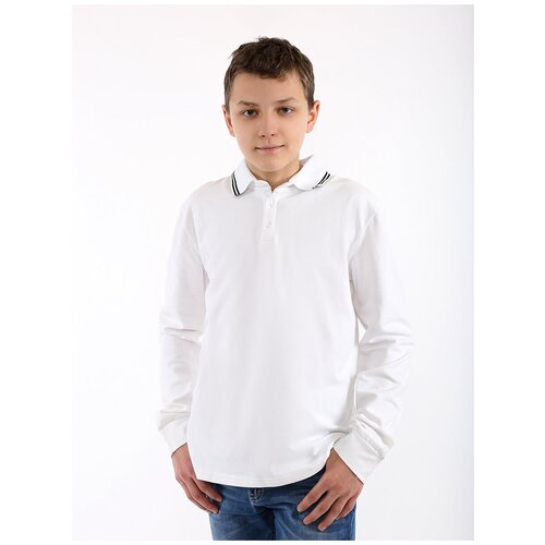 фото Школьная рубашка pinetti, длинный рукав, размер 182, белый