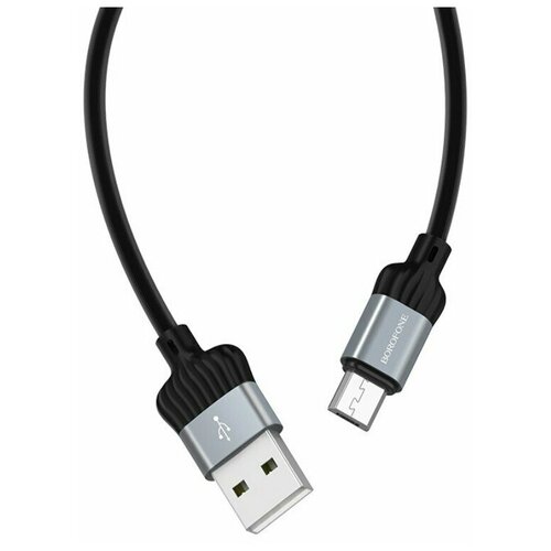 Кабель microUSB - USB Borofone BX28 Dignity 1 м 2 контактный кабель питания постоянного тока провод медный изолированный электрический удлинитель из пвх для usb вентилятора φ 22 24 26 28awg