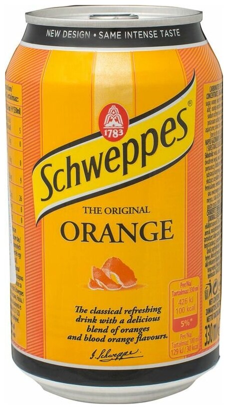 Напиток безалкогольный, сильногазированный Schweppes Orange (Швепс Апельсин) 0.33 ж/б - фотография № 4