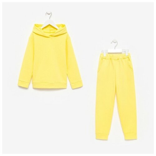 фото Костюм для девочки (толстовка, брюки) начёс, а.75-24 фнт, цвет жёлтый, рост 92 см юниор текстиль