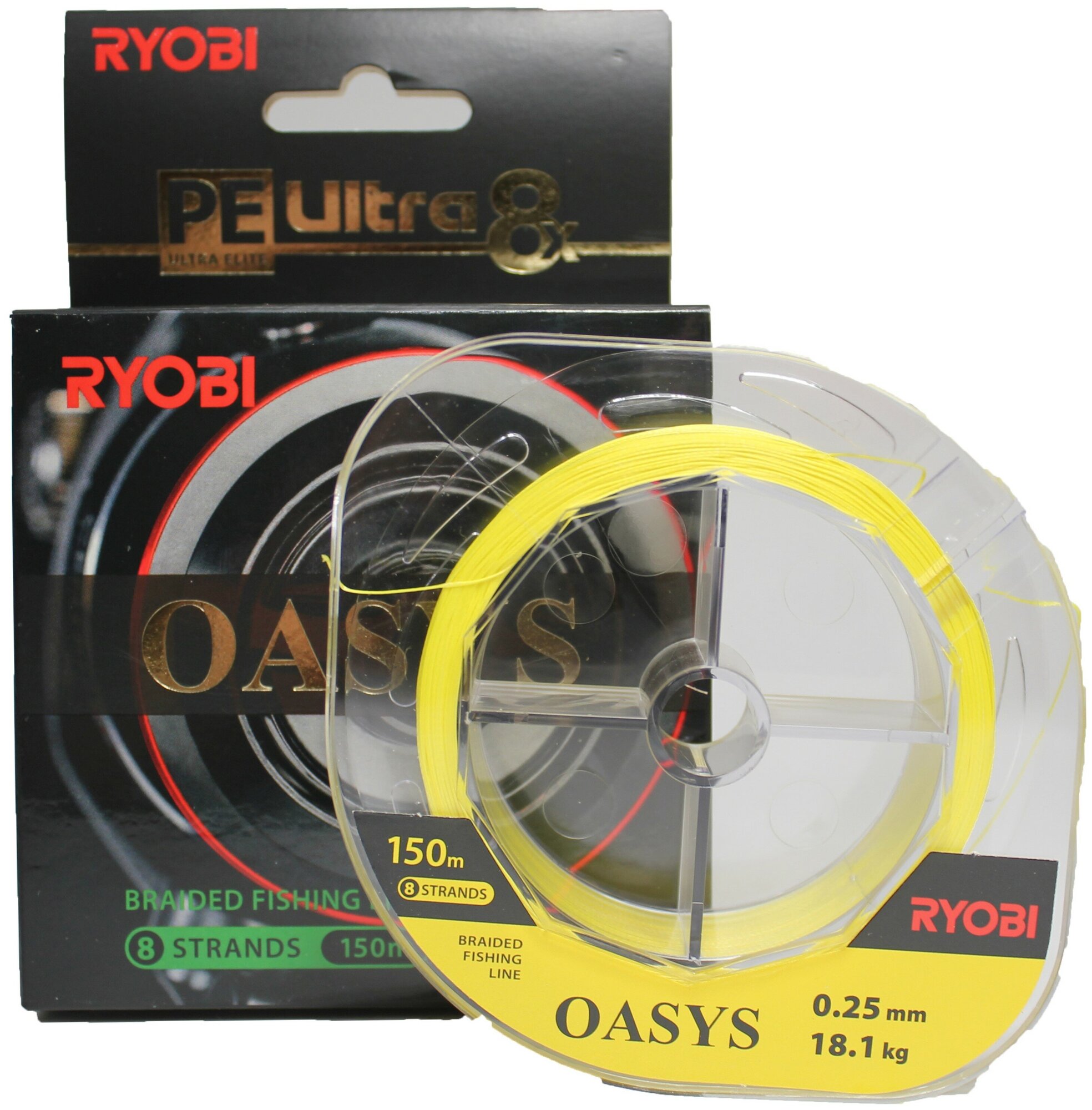 Плетеный шнур RYOBI OASYS Yellow 0,25mm 150m test - 18.1 кг