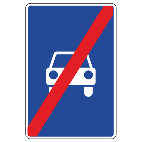 Дорожный знак 5.4 "Конец дороги для автомобилей", типоразмер 3 (700х1050) световозвращающая пленка класс Ia прямоугольник)