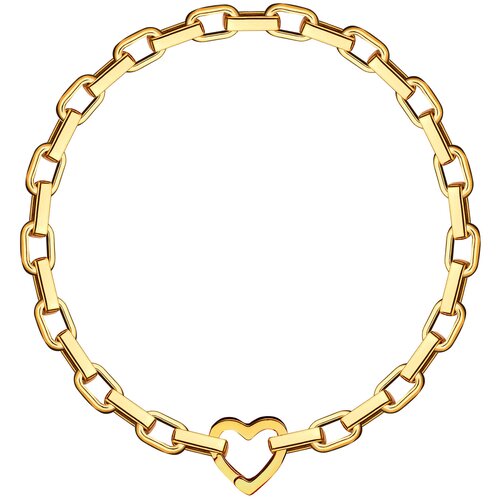 фото Подвеска-цепь "locket heart" в позолоте (petite perle)