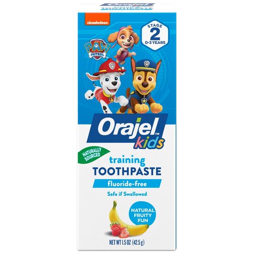 Orajel Kids Paw Patrol Fluoride-Free Training зубная паста без фтора банан-клубника 42,5 гр. зубная паста без содержания фтора natural toothpaste fluoride free 100мл